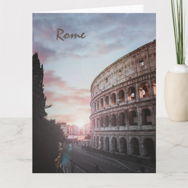 Rome Ancient Architecture sunset cityscape Card (Front)