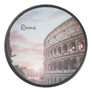 Rome Ancient Architecture sunset cityscape Hockey Puck
