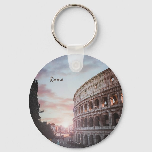 Rome Ancient Architecture sunset cityscape Keychain (Front)