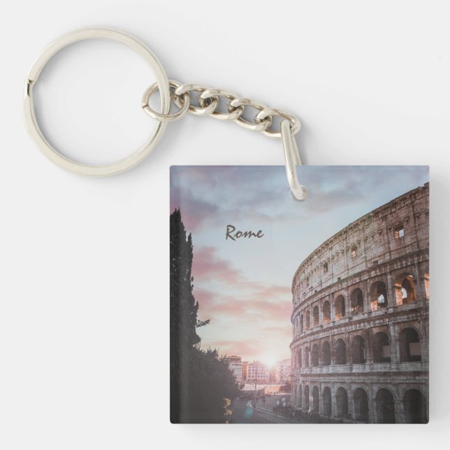 Rome Ancient Architecture sunset cityscape Keychain (Front)