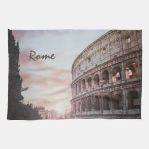 Rome Ancient Architecture sunset cityscape Kitchen Towel