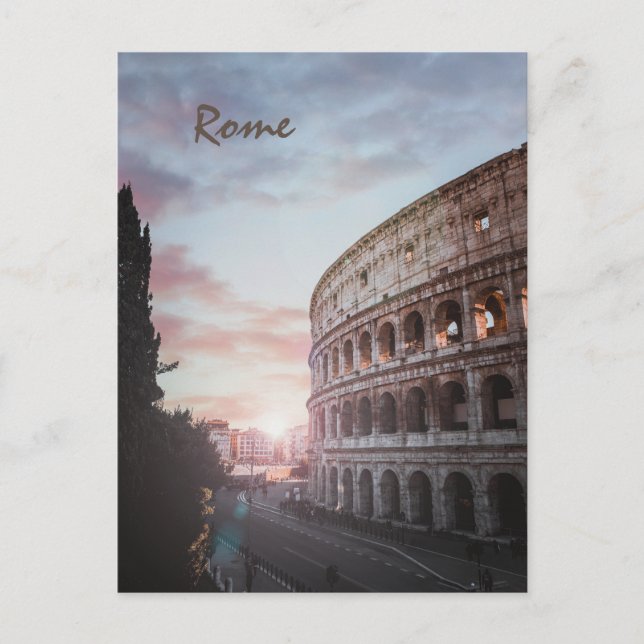 Rome Ancient Architecture sunset cityscape Postcard (Front)
