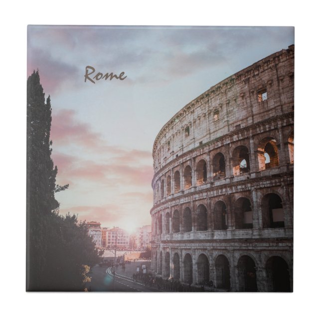 Rome Ancient Architecture sunset cityscape Tile (Front)