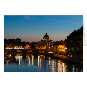 Rome by night, with St Peters.