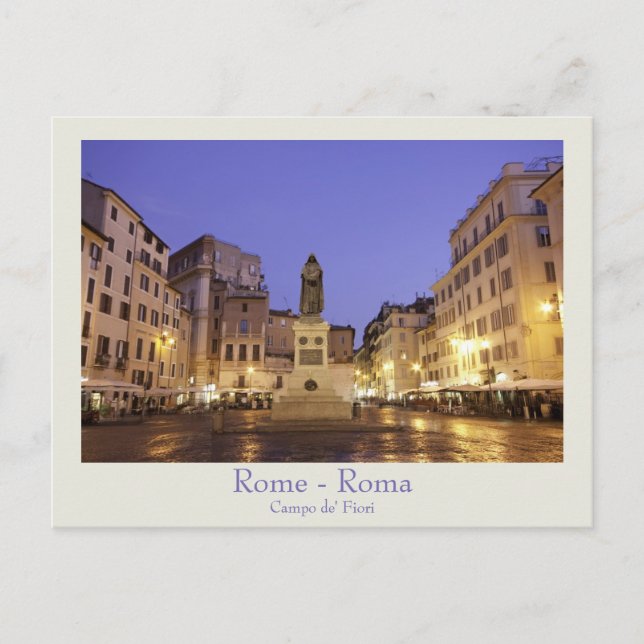 Rome - Campo de' Fiori postcard with text (Front)