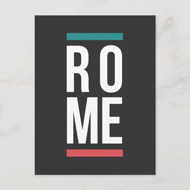 Rome City Bold Typography design Postcard (Front)