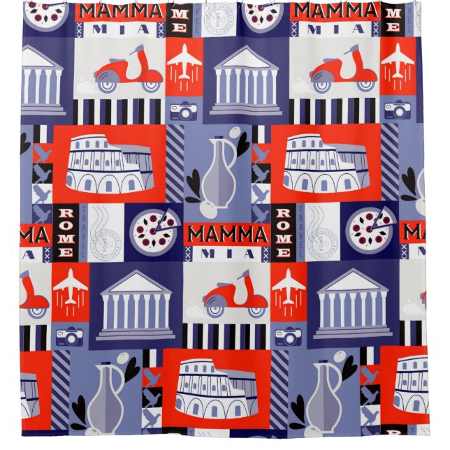 Rome city seamless decorative pattern design. Trav (Front)