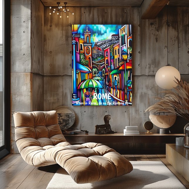 Rome Colorful City Poster  Modern Travel Wall Art (Creator Uploaded)