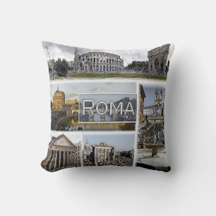 Rome ^ Colosseum - Arch of Constantine - Pantheon Throw Pillow