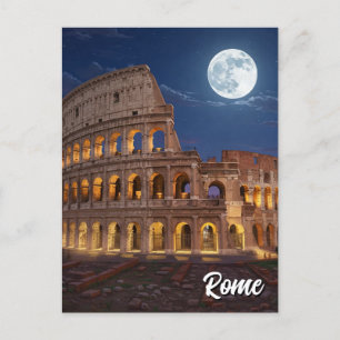 Rome Colosseum at Night Postcard