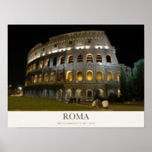 Rome Colosseum Illuminated at Night