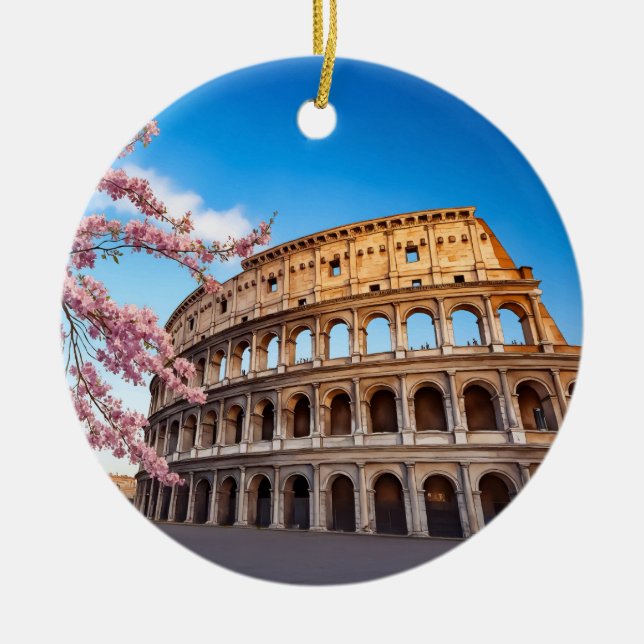 Rome Colosseum Italy Painted Ceramic Ornament (Front)