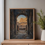 Rome Colosseum Shadows Archway Art Canvas Print<br><div class="desc">Imagine standing in the cool, echoing silence of a stone corridor, the scent of ancient dust in the air, while the golden Italian sun blazes just beyond the reach of the shadows. This piece invites you to step inside the Colosseum’s hidden corners, looking out through a weathered archway at the...</div>
