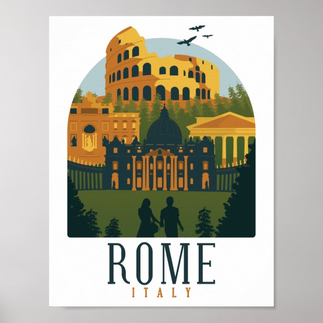 Rome Colosseum Vintage Poster (Front)