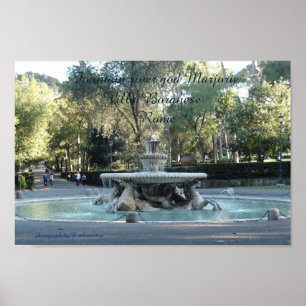 Rome, Fountain, villa Borghese Poster