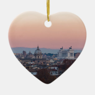 Rome from Gianicolo panorama at sunset Ceramic Ornament