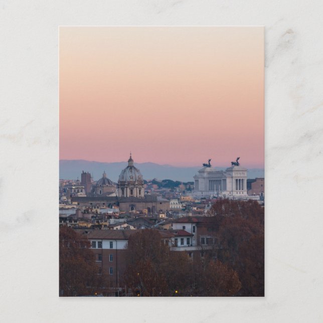 Rome from Gianicolo panorama at sunset Postcard (Front)