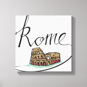 Rome Hand Lettered Design Canvas Print