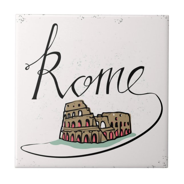 Rome Hand Lettered Design Tile (Front)