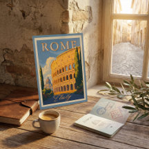 Rome Italie Colosseum vintage carte postale de voy