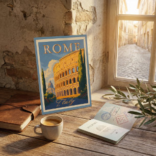 Rome Italie Colosseum vintage carte postale de voy