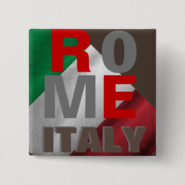 rome italy 2 inch square button (Front)