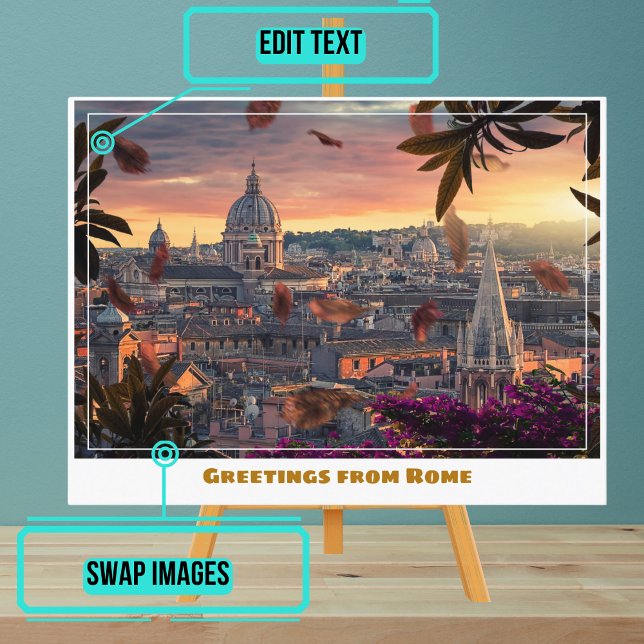 Rome Italy At Sunset Postcard (Instead of buying postcards, use this template to customize text & share your own photo.)