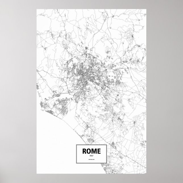 Rome, Italy (black on white) Poster (Front)