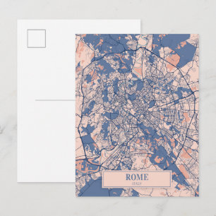 Rome Italy Breezy City Map Travel Postcard