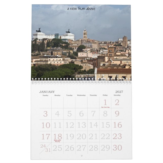 rome, italy calendar (Jan 2027)