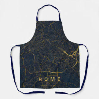 Rome Italy City Map Minimal Design Apron