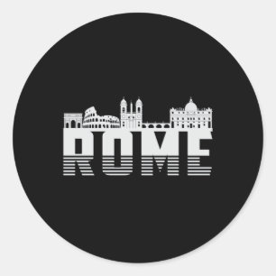 Rome Italy City Skyline Cityscape Funny Gift Classic Round Sticker