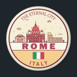 Rome Italy City Skyline Emblem Magnet<br><div class="desc">Rome minimalist,  colourful art design featuring monuments and landmarks of the city in Italy.</div>