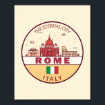 Rome Italy City Skyline Emblem Poster<br><div class="desc">Rome minimalist,  colourful art design featuring monuments and landmarks of the city in Italy.</div>