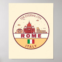 Rome Italy City Skyline Emblem