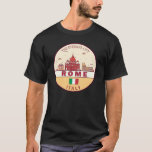 Rome Italy City Skyline Emblem T-Shirt<br><div class="desc">Rome minimalist, colourful art design featuring monuments and landmarks of the city in Italy.</div>
