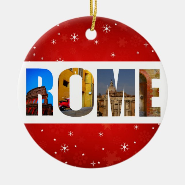 Rome Italy City Travel Photos Christmas Ceramic Ornament (Front)