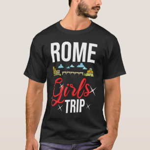 Rome Italy City Trip Skyline Map Travel T-Shirt