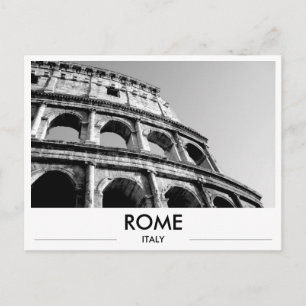 Rome Italy Colosseum Black & White Photo Greeting  Postcard