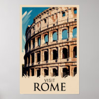 Rome Italy Colosseum Illustration Travel Art
