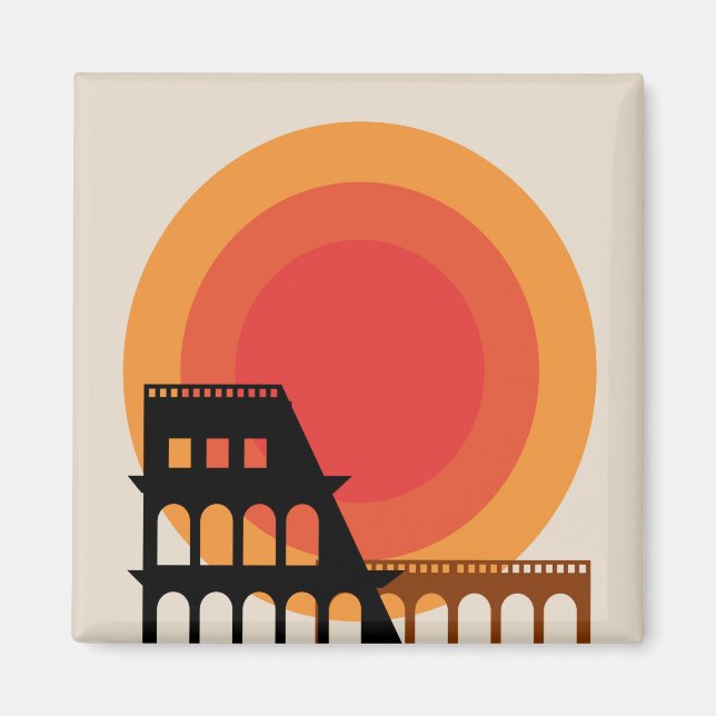 Rome, Italy Colosseum Postcard Unedited Vintage Magnet (Front)