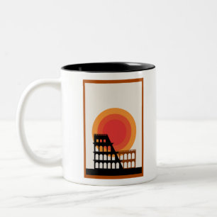 Rome, Italy Colosseum Postcard Unedited Vintage Two-Tone Coffee Mug