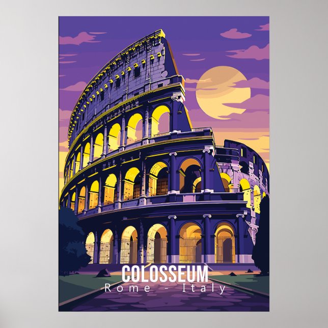 Rome - Italy, Colosseum, travel art poster (Front)