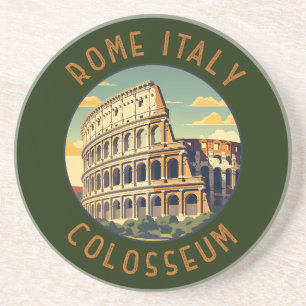 Rome Italy Colosseum Travel Art Vintage Coaster