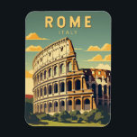 Rome Italy Colosseum Travel Art Vintage Magnet<br><div class="desc">Rome Colosseum vector art design. Rome is located in the central-western portion of the Italian Peninsula,  within Lazio,  along the shores of the Tiber.</div>