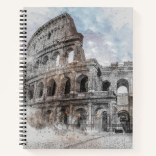 Rome Italy Colosseum Travel Art Vintage Notebook