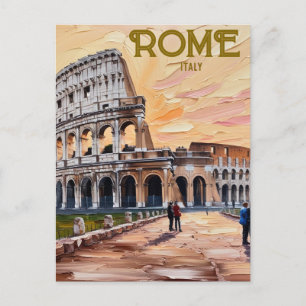 Rome Italy Colosseum Travel Art Vintage Postcard