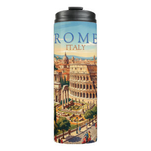 Rome Italy Colosseum Travel Art Vintage Thermal Tumbler