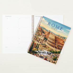 Rome Italy Colosseum Travel Vintage Personalize Planner