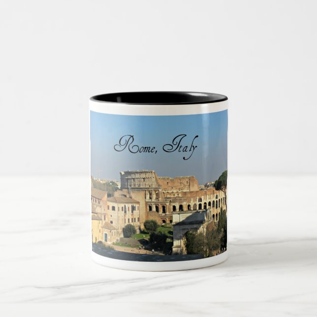 Rome, Italy - Colosseum Two-Tone Coffee Mug (Center)